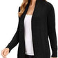 Cardigan feminino Charter Club com gola xale e frente aberta, preto, tamanho extragrande