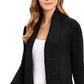 Cardigan feminino Charter Club com gola xale e frente aberta, preto, tamanho extragrande
