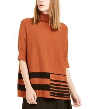 Poncho feminino estampado Alfani marrom tamanho pequeno