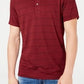 INC International Concepts Masculino Listrado Henley Vinho/Preto Tamanho X-Grande