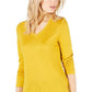Camiseta básica feminina com acabamento transparente da INC International Concepts, amarela, tamanho extragrande