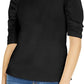 Blusa feminina com manga bufante INC International Concepts, preta, tamanho G