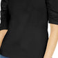 Blusa feminina com manga bufante INC International Concepts, preta, tamanho G