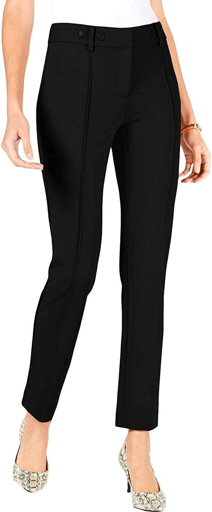 Calça skinny Alfani Ponte Slim Fit Feminina, preta, tamanho 4