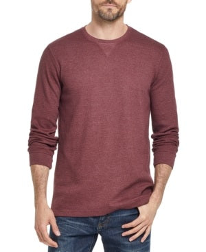 Camiseta masculina vintage à prova de intempéries, cor marrom mescla, manga comprida, tamanho P, vinho tinto, tamanho P