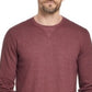 Camiseta masculina vintage à prova de intempéries, cor marrom mescla, manga comprida, tamanho P, vinho tinto, tamanho P