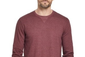Camiseta masculina vintage à prova de intempéries, cor marrom mescla, manga comprida, tamanho P, vinho tinto, tamanho P