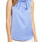Blusa feminina Anne Klein sem mangas com gola torcida, azul, tamanho 14