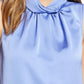 Blusa feminina Anne Klein sem mangas com gola torcida, azul, tamanho 14