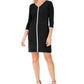 Vestido feminino JM Collection Petite com detalhes embelezados, preto, tamanho Petite XL