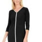 Vestido feminino JM Collection Petite com detalhes embelezados, preto, tamanho Petite XL