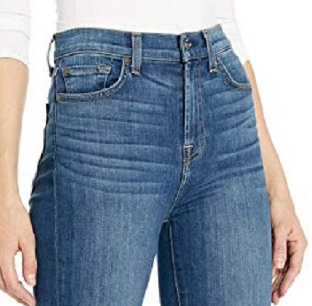 Calça jeans feminina skinny de cintura alta 7 For All Mankind, azul, tamanho 29
