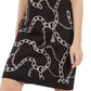 Vestido suéter feminino com estampa de corrente da INC International Concepts, preto, tamanho extragrande