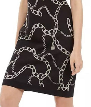 Vestido suéter feminino com estampa de corrente da INC International Concepts, preto, tamanho extragrande