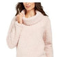 Suéter feminino Sherpa com gola alta, rosa, tamanho grande, estilo &amp; co