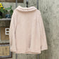 Suéter feminino Sherpa com gola alta, rosa, tamanho grande, estilo &amp; co