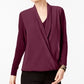 Blusa Alfani Feminina Surplice Bordeaux Tamanho XX-Grande