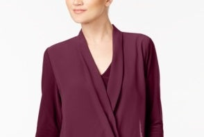 Blusa Alfani Feminina Surplice Bordeaux Tamanho XX-Grande