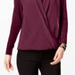 Blusa Alfani Feminina Surplice Bordeaux Tamanho XX-Grande