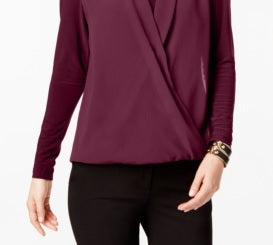 Blusa Alfani Feminina Surplice Bordeaux Tamanho XX-Grande
