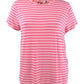 Camiseta listrada feminina Maison Jules, rosa, tamanho XS