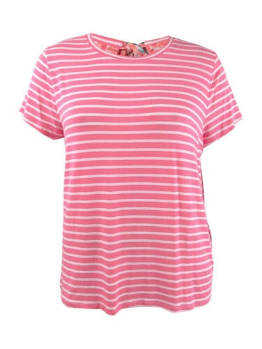Camiseta listrada feminina Maison Jules, rosa, tamanho XS
