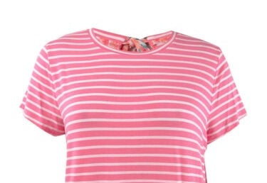 Camiseta listrada feminina Maison Jules, rosa, tamanho XS