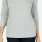Karen Scott Blusa Feminina Cinza Mesclado Manga 3/4 Gola Joia Cinza Tamanho P