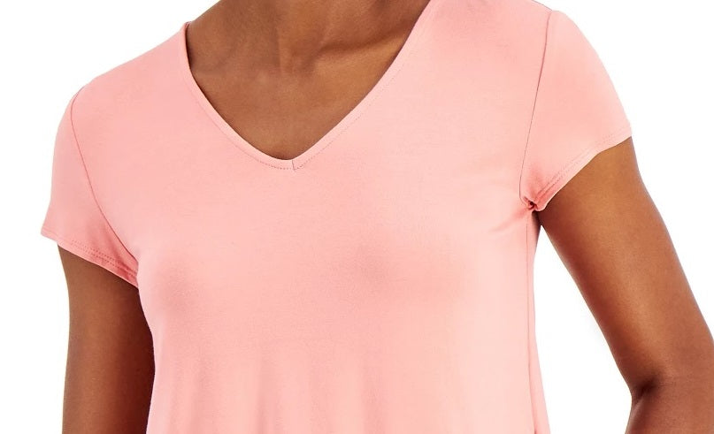 Blusa de malha com decote em V Alfani feminina, rosa, tamanho X-S