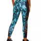 Leggings femininas Ideology com acabamento em malha camuflada abstrata, azul-marinho, tamanho X-S