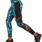 Leggings femininas Ideology com acabamento em malha camuflada abstrata, azul-marinho, tamanho X-S