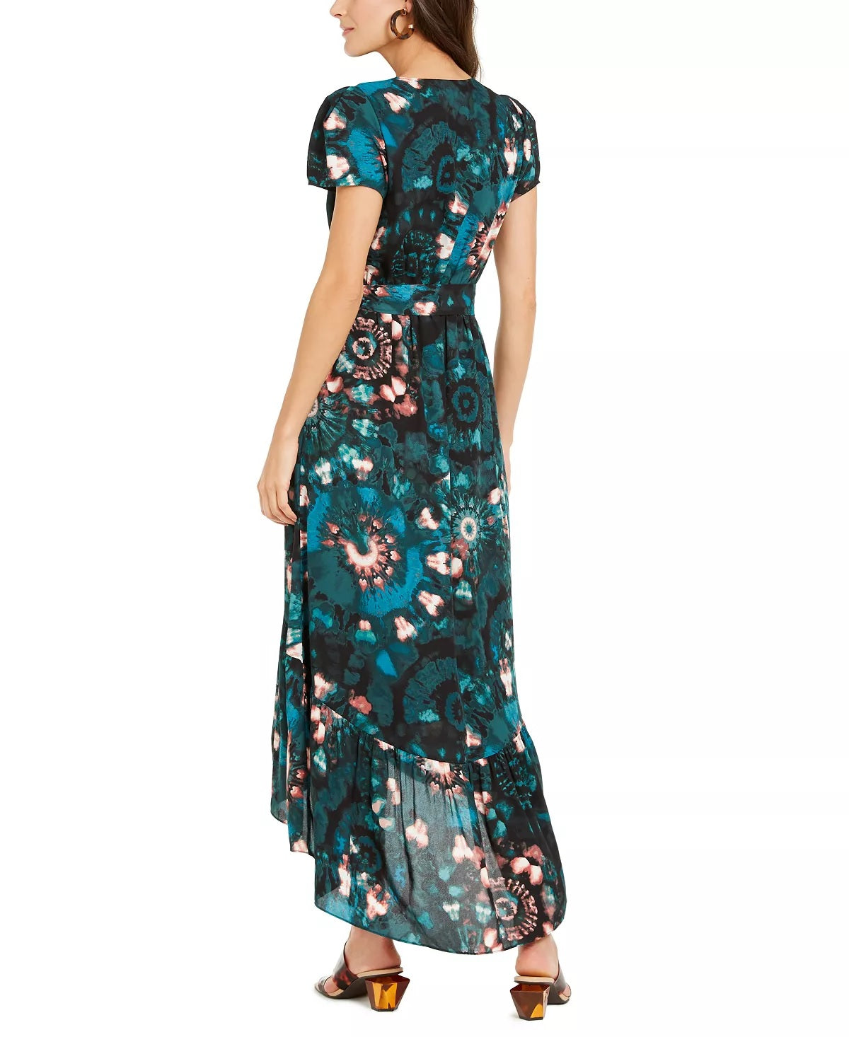 Vestido feminino pequeno com manga bufante e comprimento alto e baixo, preto, tamanho 12, da INC International Concepts