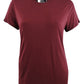 Camiseta feminina lisa com amarração nas costas Maison Jules, vermelha, tamanho extragrande