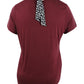 Camiseta feminina lisa com amarração nas costas Maison Jules, vermelha, tamanho extragrande