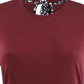 Camiseta feminina lisa com amarração nas costas Maison Jules, vermelha, tamanho extragrande