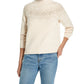 Suéter feminino vintage à prova de intempéries com floco de neve bege tamanho XG