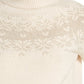 Suéter feminino vintage à prova de intempéries com floco de neve bege tamanho XG