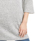 Blusa feminina Karen Scott estampada, manga 3/4, gola redonda, cinza, tamanho médio