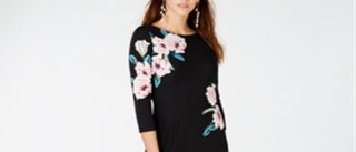 Vestido tubinho floral feminino INC International Concepts, preto, tamanho 2XL