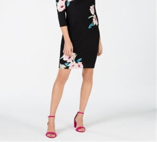 Vestido tubinho floral feminino INC International Concepts, preto, tamanho 2XL