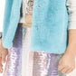 Colete de pele sintética infantil Epic Threads para meninas, azul, tamanho 3T