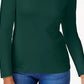 Karen Scott Top feminino de algodão com decote redondo, tamanho G, verde