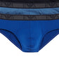 Emporio Armani Masculino Monogram Pacote com 3 Cuecas Azul Tamanho Grande