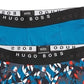 Pacote com 2 cuecas boxer de algodão Boss masculinas, azul, tamanho pequeno