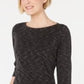 Karen Scott Blusa feminina com decote canoa e tingimento espacial, preta, tamanho GG