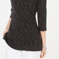 Karen Scott Blusa feminina com decote canoa e tingimento espacial, preta, tamanho GG