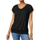 Camiseta feminina Blusa JM Collection Preta Tamanho X-S