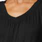 Camiseta feminina Blusa JM Collection Preta Tamanho X-S