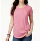 Camiseta feminina Burnout Style &amp; Co, rosa, tamanho grande