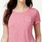 Camiseta feminina Burnout Style &amp; Co, rosa, tamanho grande